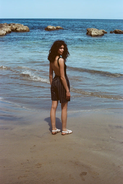 Easy-Going Shorts (Navy Jacquard Stripe)