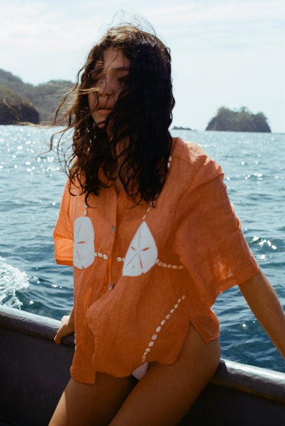'Sand Dollar Stimulus' ~ Relaxed Crop Cut (Orange)