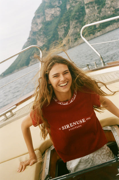 'Le Sirenuse' 75th Anniversary Terry Tee ~ Crop Cut