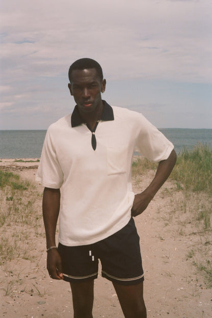 Raglan Terry Polo (Off-White)