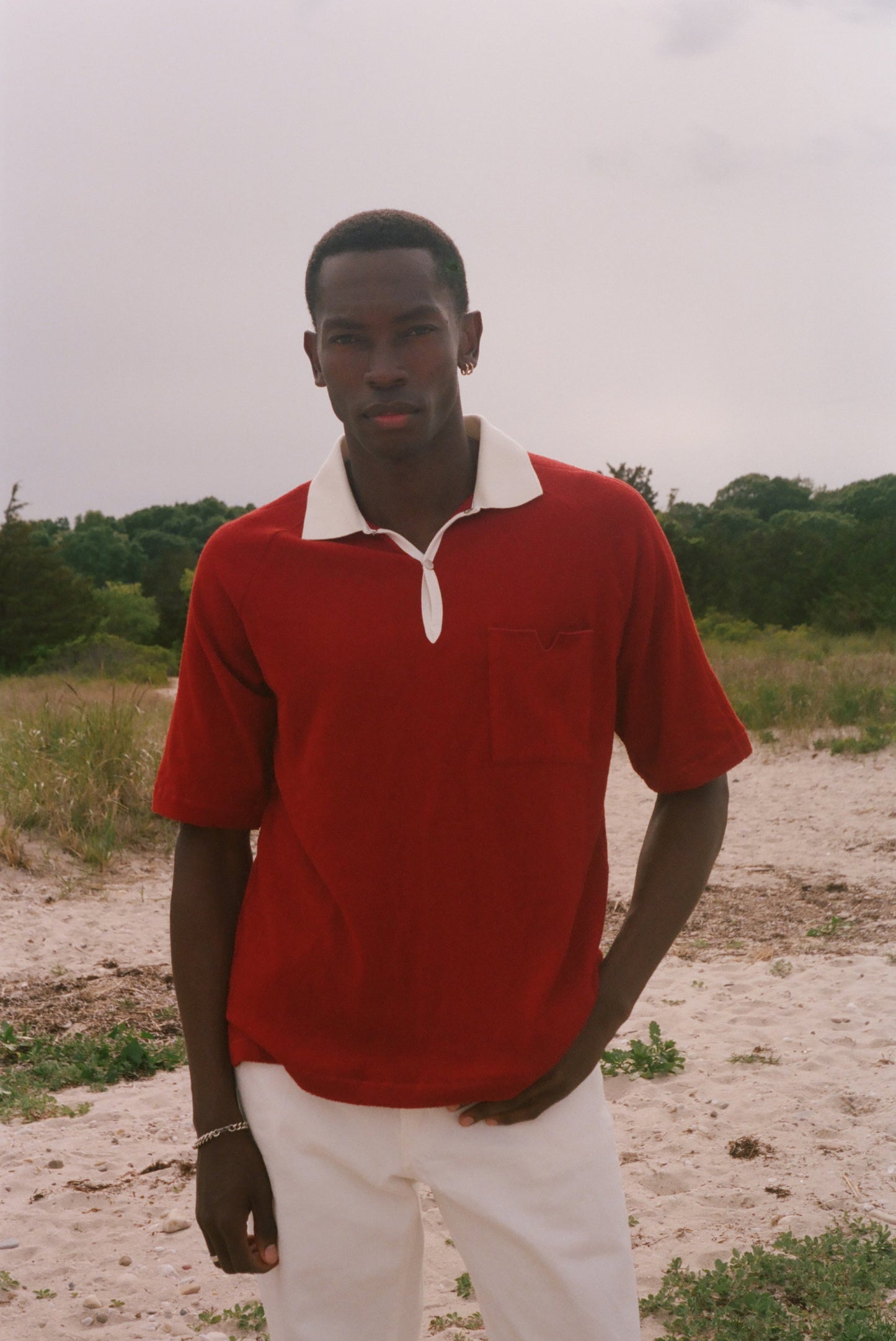 Raglan Terry Polo (Red)