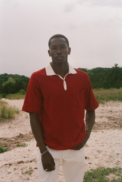 Raglan Terry Polo (Red)