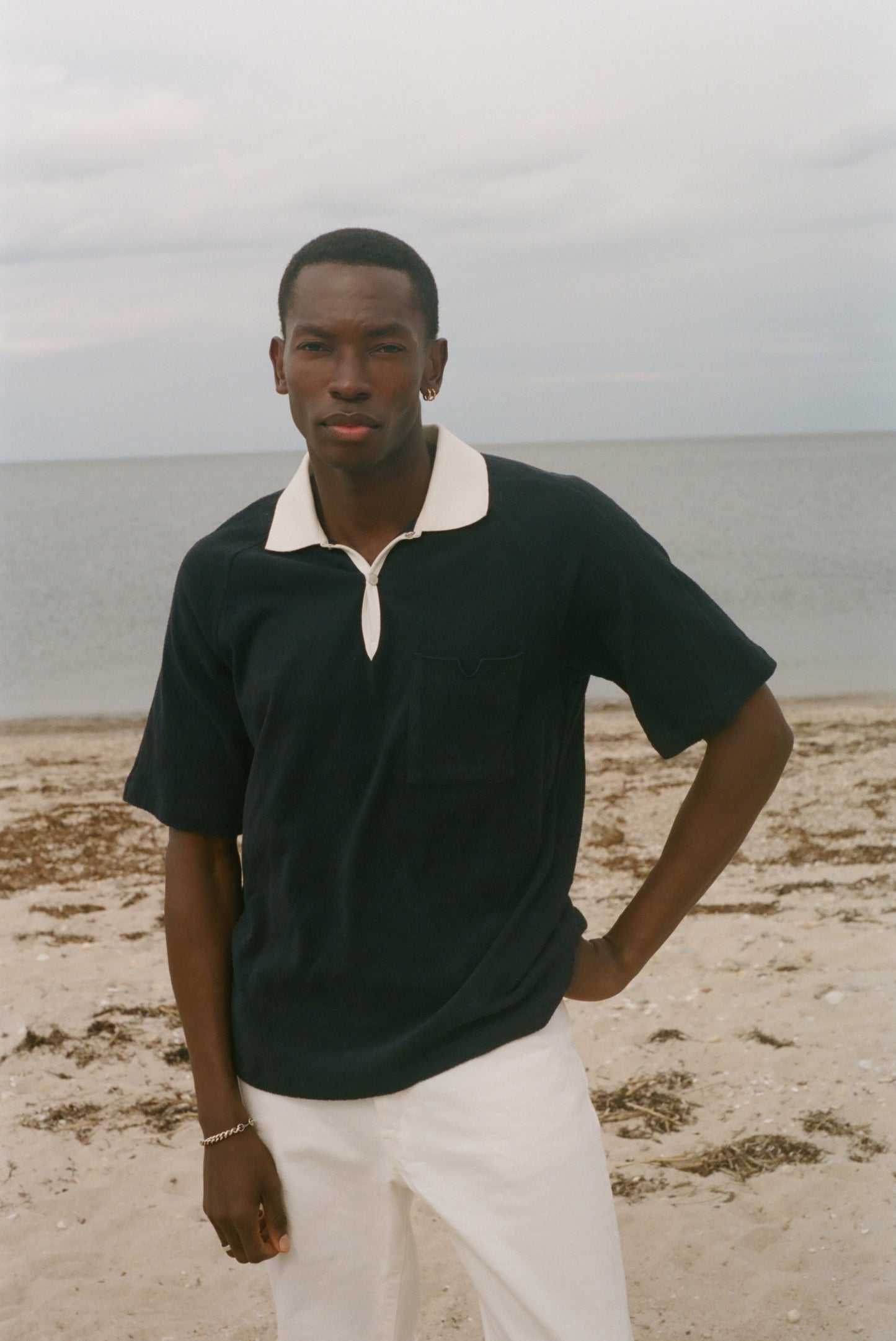 Raglan Terry Polo (Navy)