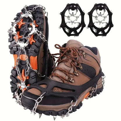 Ice Traction Cleats | 19-Spike Anti-Slip Shoe Grips for Ice & Snow