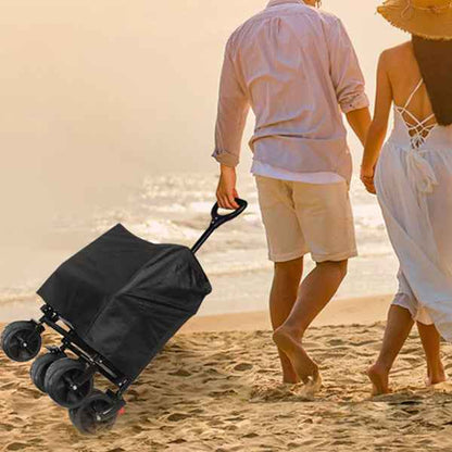 Heavy Duty Foldable Wagon with Canopy & Cooler Bag | All-Terrain Wheels