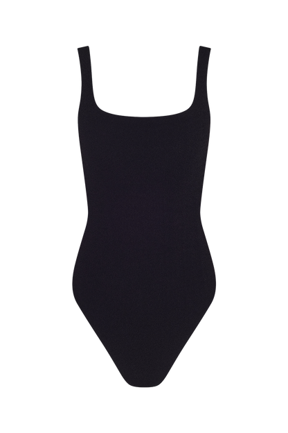 Square Neck One Piece | Crispy Black