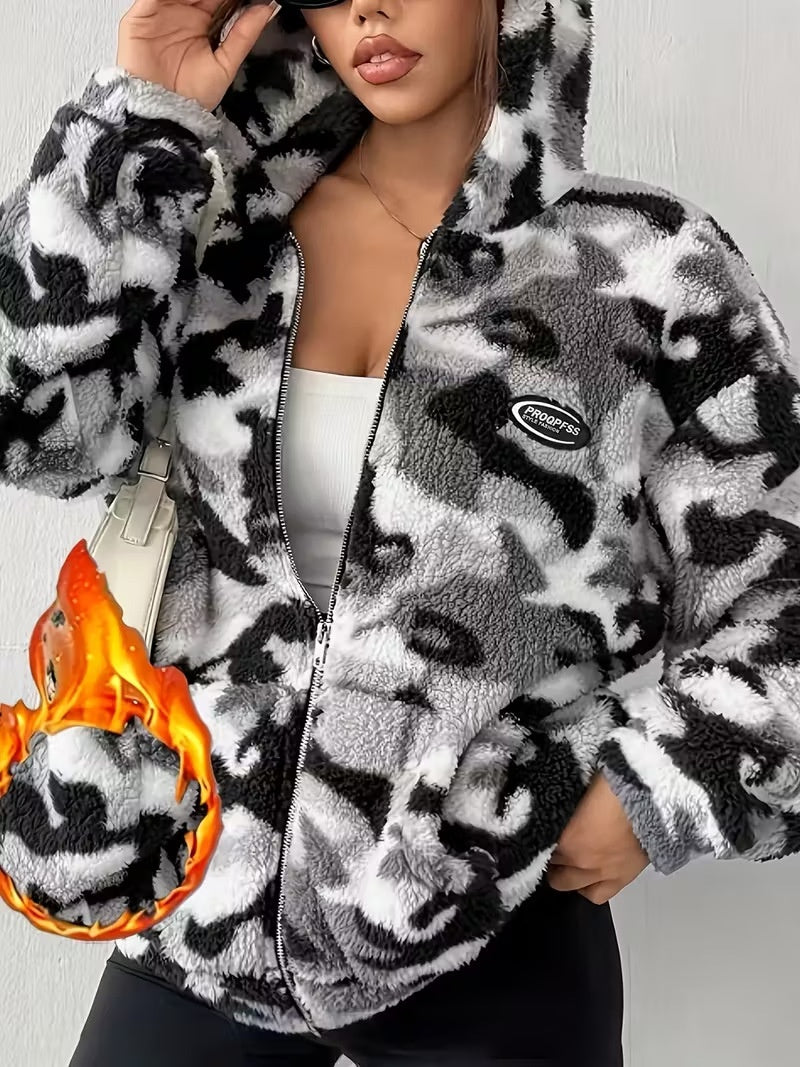 Men's Plush-Lined Camouflage Warm Jacket – Fleece Interior Outerwear