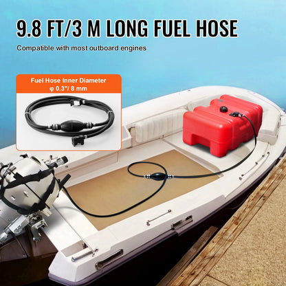 Portable Outboard Marine Fuel Tank — 55L / 14.5 Gal with Hose