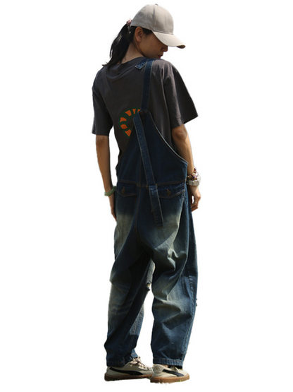 Chic & Relaxed Women's High Waist Denim Dungarees | Eva Trends
