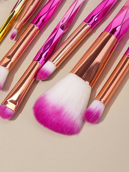 20pcs Fan Shaped Gradient Handle Makeup Brush Set