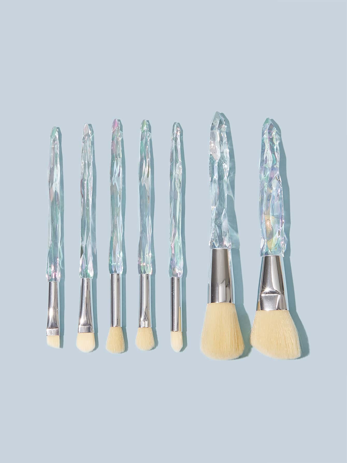 7pcs Transparent Handle Makeup Brush
