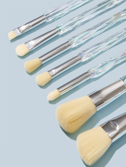 7pcs Transparent Handle Makeup Brush