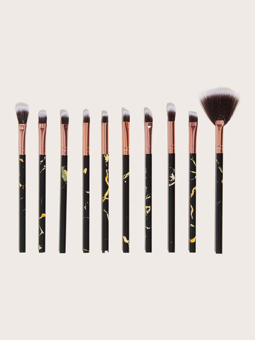 10pcs Marble Duo-fiber Eye Brush Set