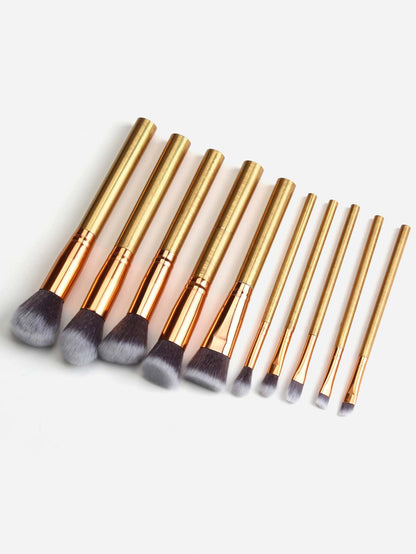 10pcs Duo-fiber Makeup Brush Set