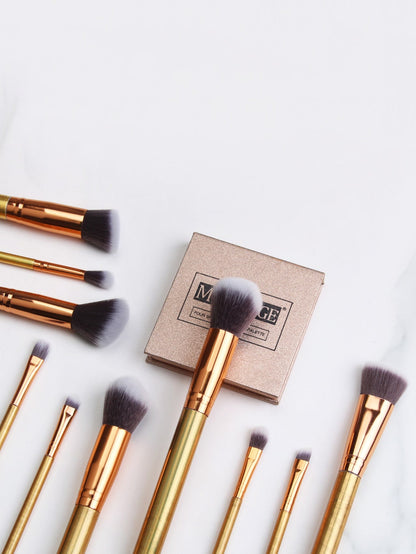 10pcs Duo-fiber Makeup Brush Set