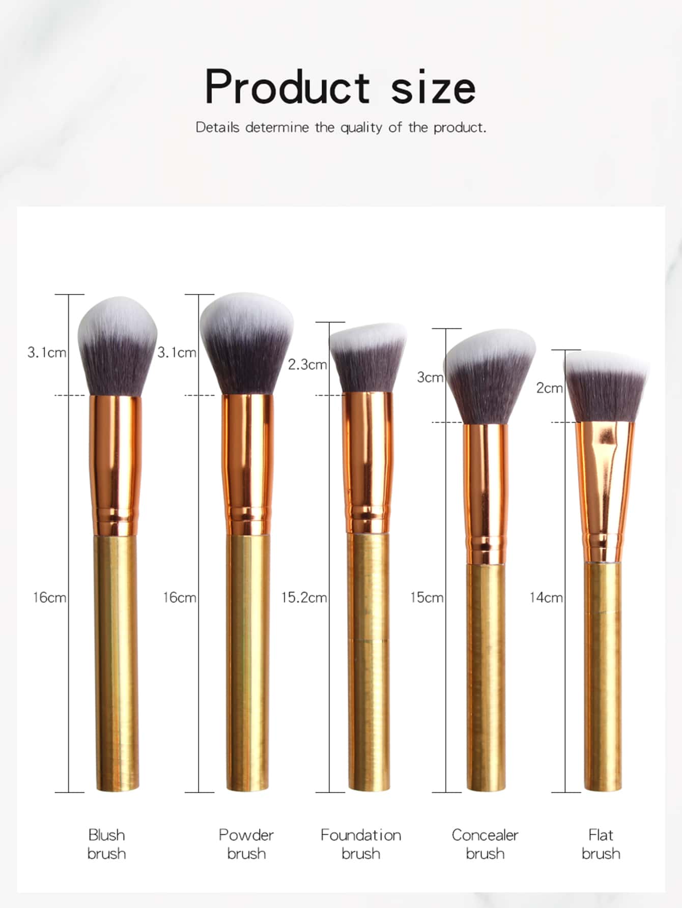 10pcs Duo-fiber Makeup Brush Set
