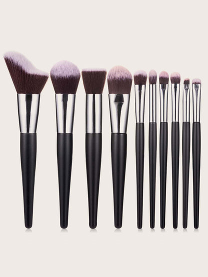 10pcs Duo-fiber Makeup Brush Set