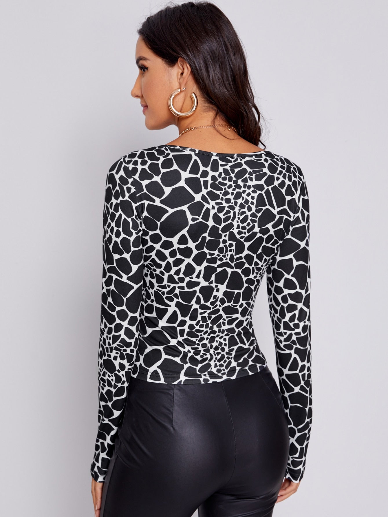 Allover Print Fitted Top
