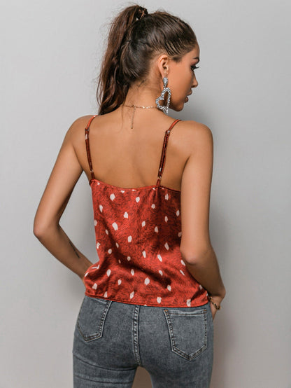 Allover Print Satin Cami Top