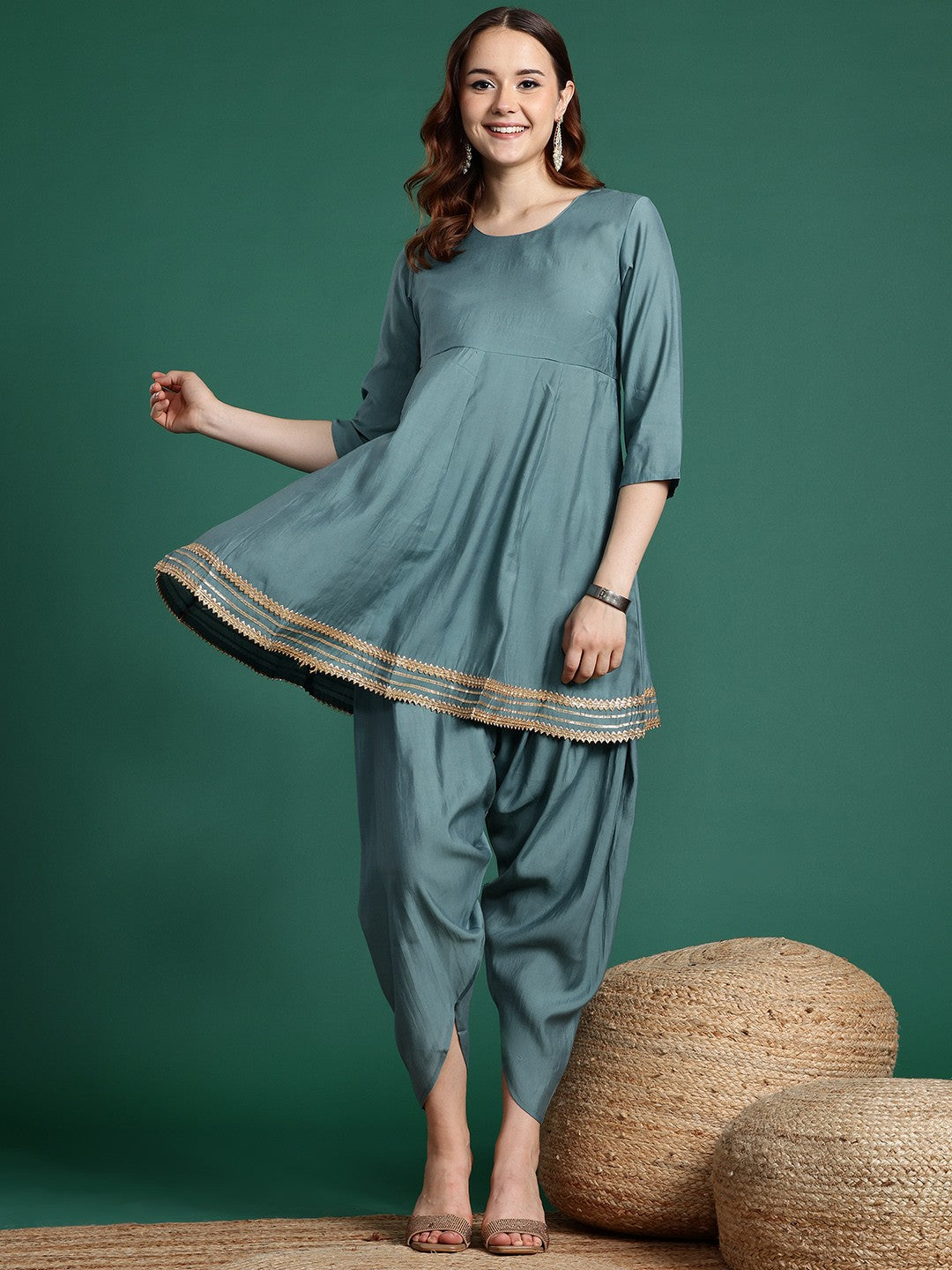 A-Line Kurti with Dhoti Pants