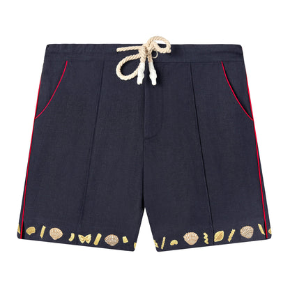 'Vongole!' Cabana Shorts (Navy)