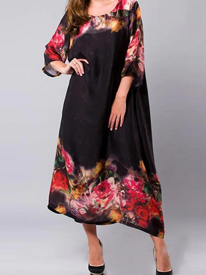 Dreamy Women's Rose Silk Maxi Dress | Eva Trends