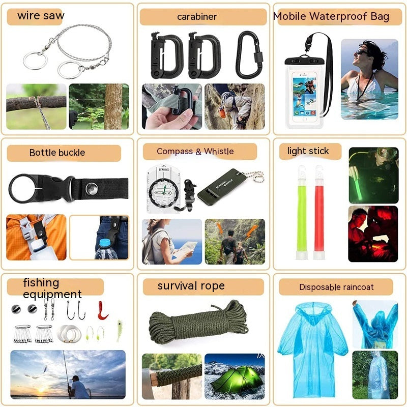 40-Piece Tactical Survival Emergency Kit – Outdoor & Emergency Preparedness Set