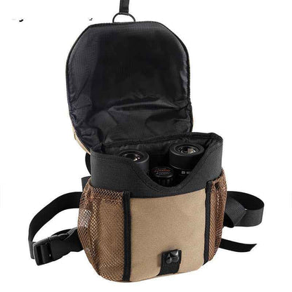 Binoculars & Telescope Shoulder Carry Bag – Protective Backpack Case in Khaki