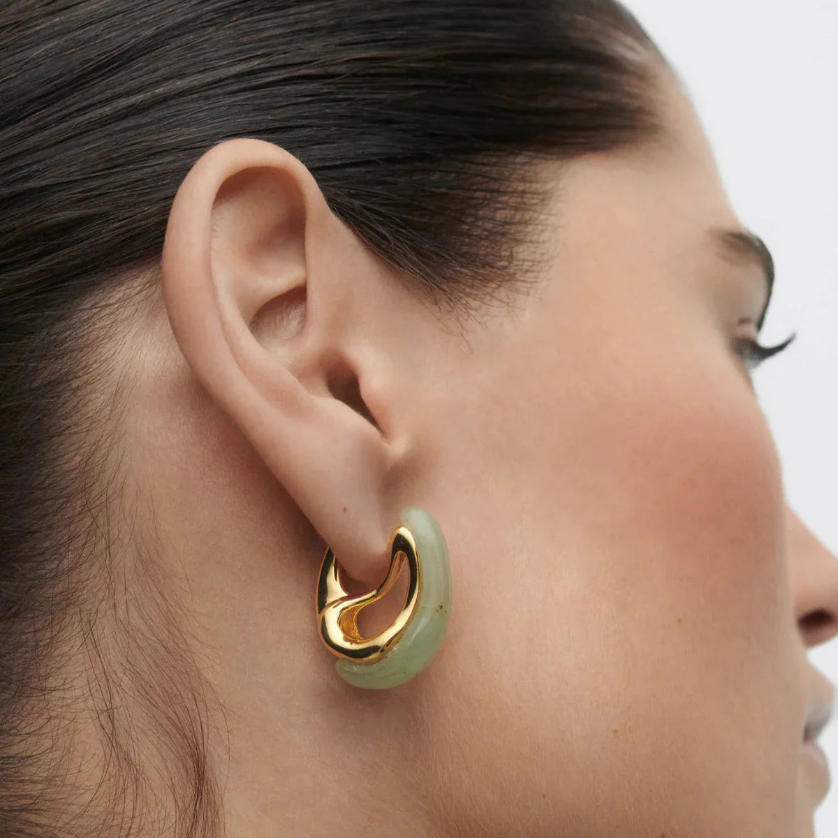 Green Aventurine Brisa Hoops