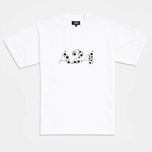 White Googly Eye Puff Print Logo Tee