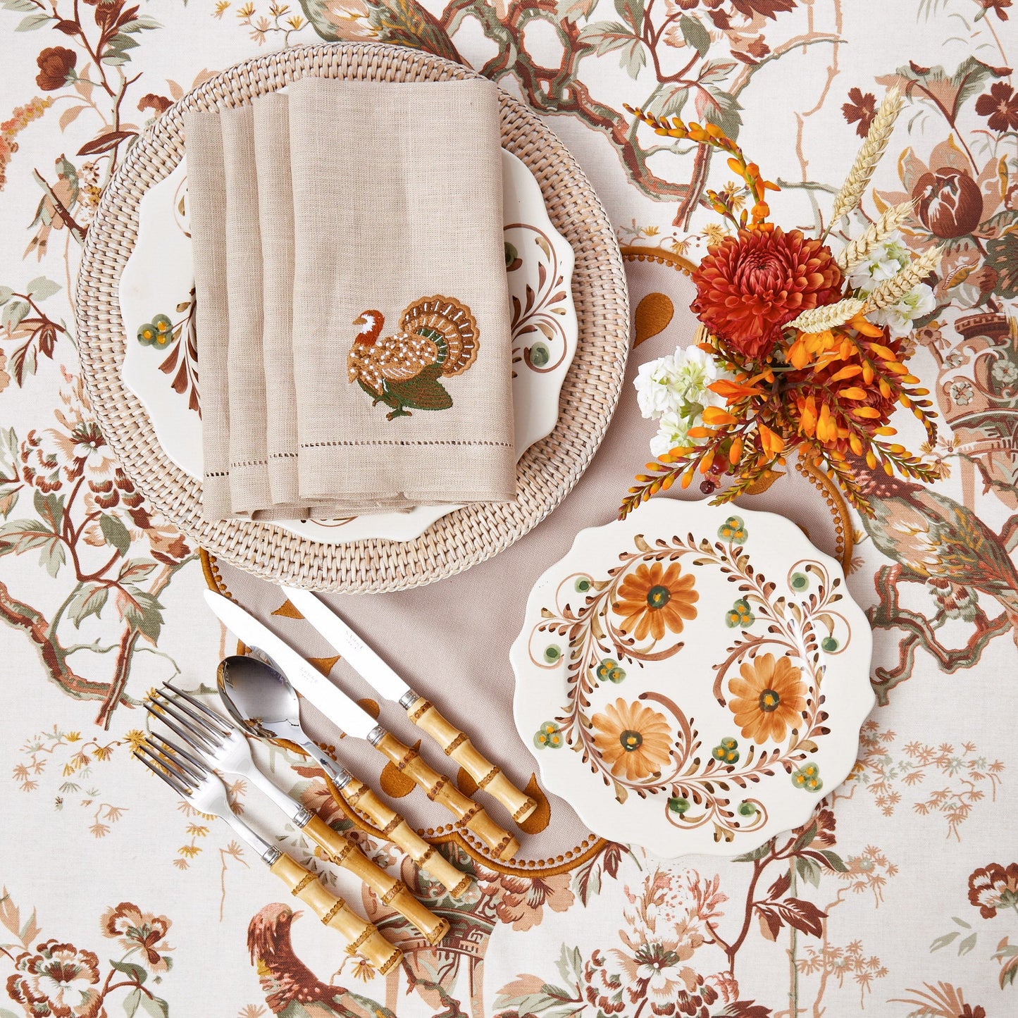 Taupe & Mustard Bettina Placemats (Set of 4)