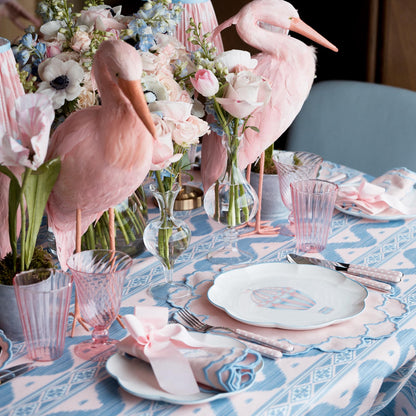 Pink & Blue Sarah Hot Air Balloon Embroidered Napkins (Set of 4)