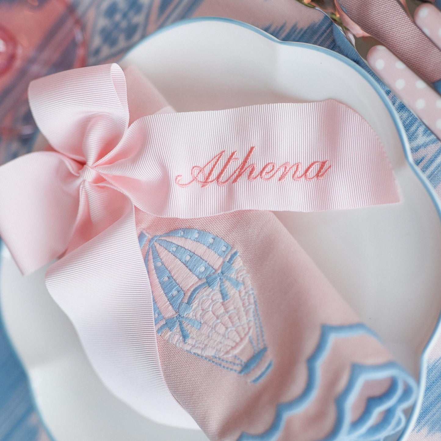 Pink Personalisable Grosgrain Bow