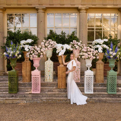 Liliana Scalloped Rattan Urn
