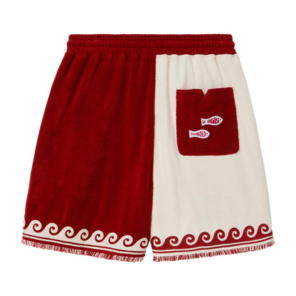 'Le Sirenuse' Late Checkout Cabana Shorts (Red)