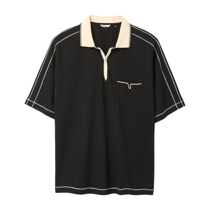 Raglan Mesh Polo (Black)