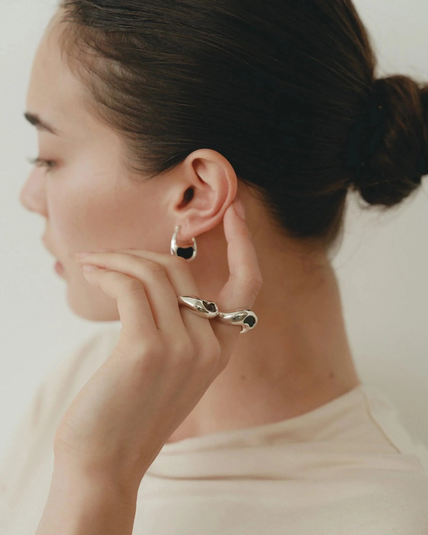 Bean Hoop Earrings | Small