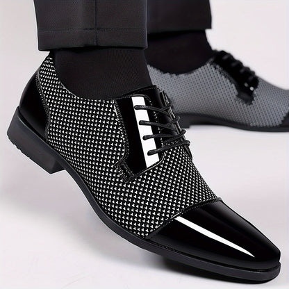 Men'S Dress Shoes Classic Lace-up Formal Oxfords Modern Tuxedo Business Casual Scale Pattern Comfort Formal Shoes For Men