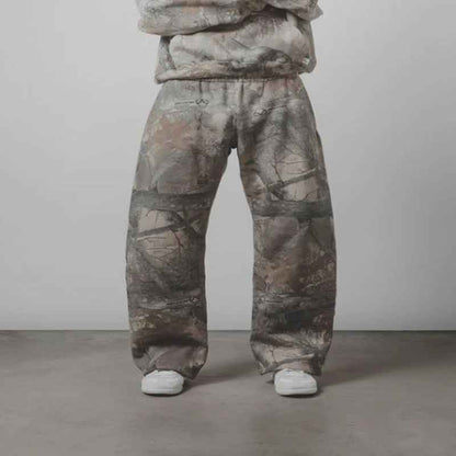 Men's Leaf Camo 3D Print Casual Pants – Straight-Leg Drawstring Trousers