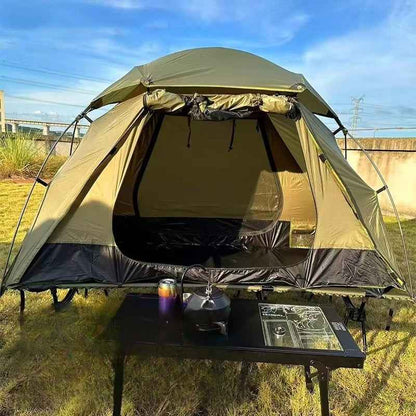 Portable Single-Person Camping Cot Tent – 7001 Aluminum Alloy, 210D Ripstop Polyester