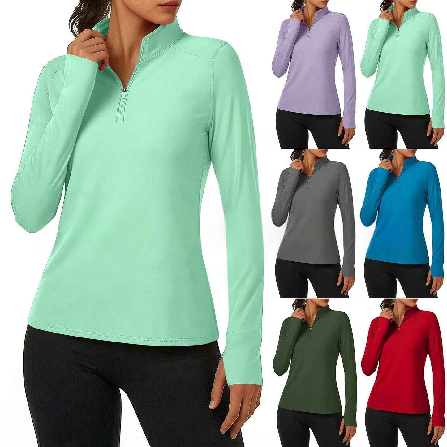 Women's Slim-Fit Ice Silk Zip Jacket – Lightweight Cool-Touch Active Jacket
