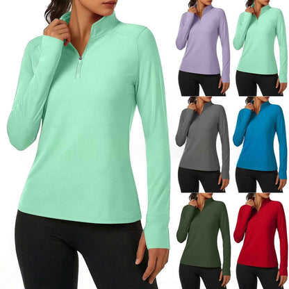 Women's Slim-Fit Ice Silk Zip Jacket – Lightweight Cool-Touch Active Jacket