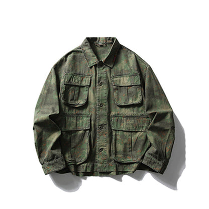 Men's Tie-Dye Camouflage Workwear Jacket – Street Style Outerwear
