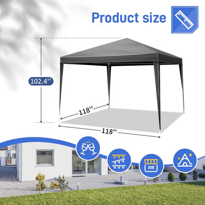 10x10ft Outdoor Party Tent Canopy – Waterproof PE Cloth & Powder-Coated Steel Frame for Weddings, BBQs & Events
