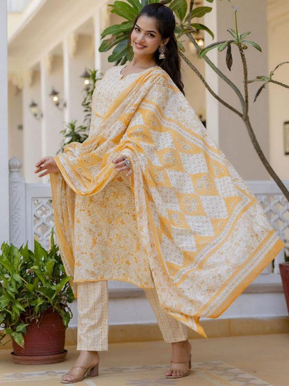 ANOUK Women Kurta Palazzo Dupatta Set