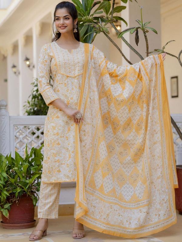 ANOUK Women Kurta Palazzo Dupatta Set