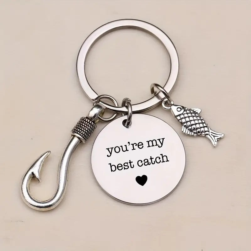 Fish Hook Carabiner Keychains — Set of 4