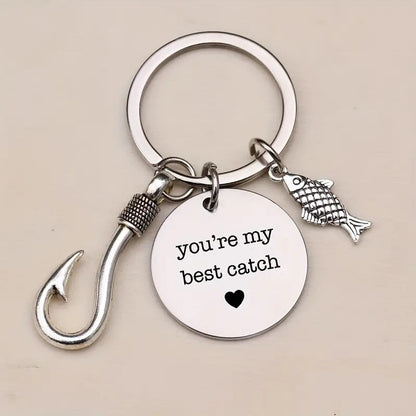 Fish Hook Carabiner Keychains — Set of 4