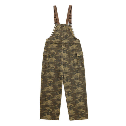 Men's Camouflage Denim Bib Overalls – Workwear Casual Outdoor Overalls
