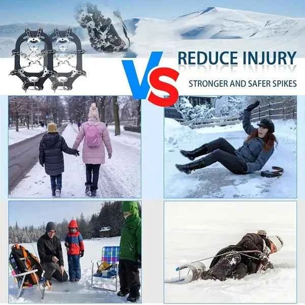 Ice Traction Cleats | 19-Spike Anti-Slip Shoe Grips for Ice & Snow